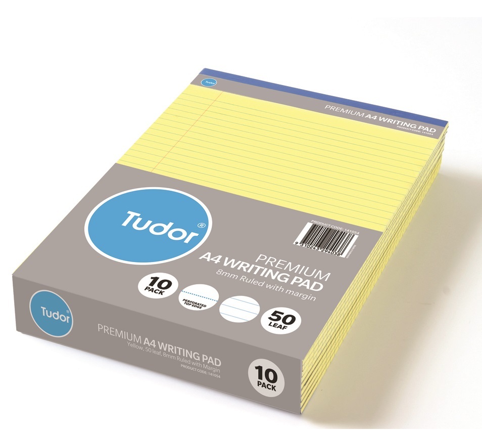 Pad Executive Tudor A4 50 Leaf Yellow Ruled 141054 pack 10