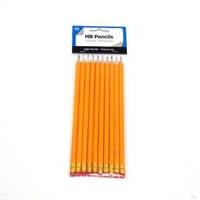  Pencil Rubber Tipped HB Pack 10 with Eraser tip Dats 2106 #11-116800