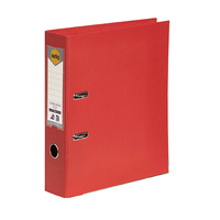 Lever Arch Binder A4 PE Bright Red 6601003 Marbig Linen finish