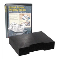Display Book A4 100 Pocket Insert cover 245A Black with Slip cover #245A-100-BLACK