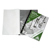 Display Book Colby A4 20 Pocket Punched for Insertion In Folder 215A-20-BLACK