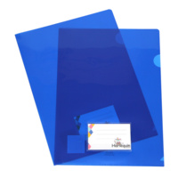 Letter File A4 Colby Harlequin With Business Card Window H150ABC Blue Pack 12