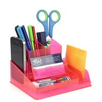 Desk Tidy Organiser Italplast I35 Neon Red