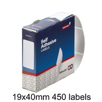 Label dispenser box 19x40mm white MR1940 80147RR box 450 Removable Esselte Quik Stic