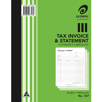 Invoice Statement Books 10x8 Olympic 727 Triplicate Carbonless 07793 - each 142805