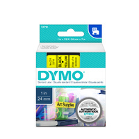 Dymo Label Tape D1 24x7m Black On Yellow SD53718