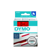 Dymo Label Tape D1 19x7m Black On Red SD45807