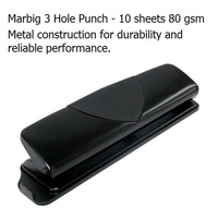 Paper Punch 3 hole  10 sheet Marbig 88035 - each 