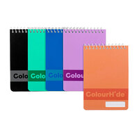 Notebook 112x77mm A7 Pocket 560 96 page pack 5 assorted colours #1715499K