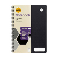 Notebook A4 Spiral 120 page pack 10 Black side open Spiral PP #48052