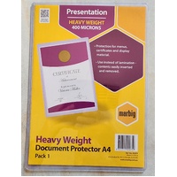 Card Holder Rigid A4 PVC Marbig 90075 Protecta Cover for certificates, menus and display material (opens on the long side)
