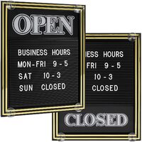 Sign < Open - Closed > with suckers to stick to window 380x300mm with 447 characters