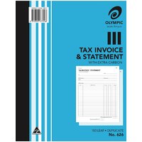 Invoice Statement Book 10x8 #626 Duplicate Carbon paper 250x200mm - sold each Olympic #142807