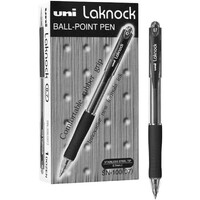 Pens Uniball SN100F Laknock BP RT Fine Black box 12 SN100FBK