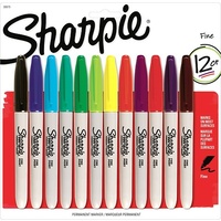 Marker Sharpie Fine Point Assorted Pack 12 colours #30075PP 1.0mm 