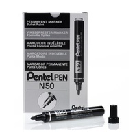 Markers Pentel N50A Perm Bullet Point Black Box 12 N50-A 