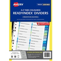 Dividers A-Z Avery 920126 L7411-AZDC Printable Laser Inkjet ReadyIndex  A4 Manilla Board