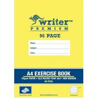Exercise Books A4 96 Page Qld Year 3/4 Pack 10 Writer Premium EB6535 EY39 queensland only