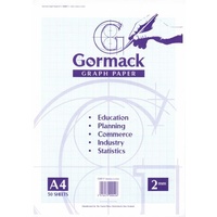 Graph Pads A4  2mm Gormack C051Y 50 Sheets #GPC051YB