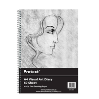 Visual Art  Diary  A4 White page 60L 110gsm 120 pages Protext NB5010 SWVA4 CLEAR FRONT #100851398 Quill 