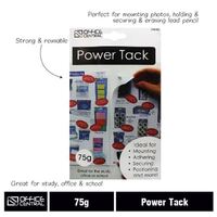 Adhesive Power Tack 75gm Assorted Colours Office Central like Blue Tack 