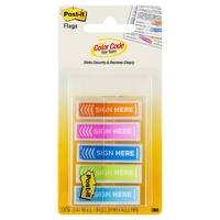 Flags Message Post it 684-SH-OPBLA Sign Here Assorted Colours 12x45mm 5 pk 3M ID 70005255248