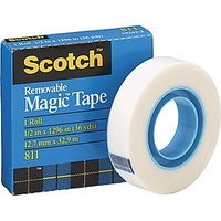 Tape Invisible 3m Magic 811 Removable 12x33m 12 pack boxed