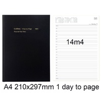 Diary Financial A41 24/25 14m4 A4 1 day to page Black Collins 297x210 14M4.P99-2425 stock due late march