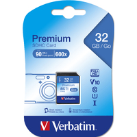 Memory Card Verbatim SD 32GB SDHC CLASS 10 #43963 (***not micro***)