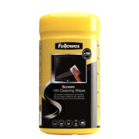 Screen Cleaning Wipes Non Streak Tub 100 biodegradable Fellowes 99703 