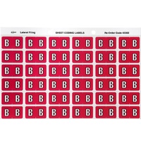 Labels Side Tab Letter B box 180 Avery 43302 25x38mm Colour Coding