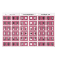 Labels Side Tab NUMBER #8 box 180 Avery 43348 25x38mm Colour Coding