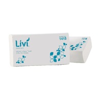 Paper Hand Towels Ultraslim 23x24cm 2 Ply 150 sheet pack Livi Essentials #46011 1415 1x carton of 16 packs (150s)