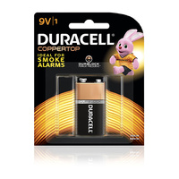 Battery 9 Volt Duracell Coppertop pack  1  9v #5016657 40052504 