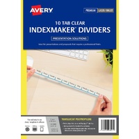 Dividers 10 Tab Print & Apply L7455 Translucent Laser Inkjet Punched 5113081 Avery Polypropylene with clear label tabs