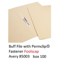 Permclip Manilla Folder F/Cap Avery 85003 box 100 files Buff Weight: 244gsm