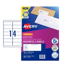 Labels 14up InkJet 99x38 Avery 936044 White Permanent 700 labels 50 Sheets J8163 Quick Peel with Sure Feed 936094