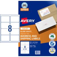 Labels  8up inkjet Smudge Free Avery J8165 White 936074 box 25 Permanent was 936024