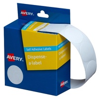 Label Avery Dots 24mm White 937202 Roll 550 Removable in Dispenser pack