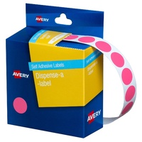 Label Avery Dots 14mm Pink 937241 1050 Removable in Dispenser pack