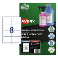 Labels  8up Laser L7914 Heavy Duty WHITE 959243 Avery Permanent 99.1x67.7mm 10 sheets, 80 labels