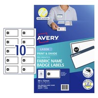 Name Badge Fabric Labels 10 Per Sheet Avery 982040 'Hello! My Name Is' Laser Labels L7428 Removeable 10 Per Sheet Pack 15 sheets (150 Badges) 52x88mm 
