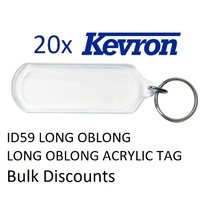 Key Tag ID59 bag  20 80x28mm insert 65x23mm Long Oblong Clear Acrylic Photo tags Kevron