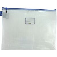 Handy Pouch A3 Osmer MA3B Blue zip box 96 355x465mm Reinforced Clear Mesh Case .This item is listed as special order.