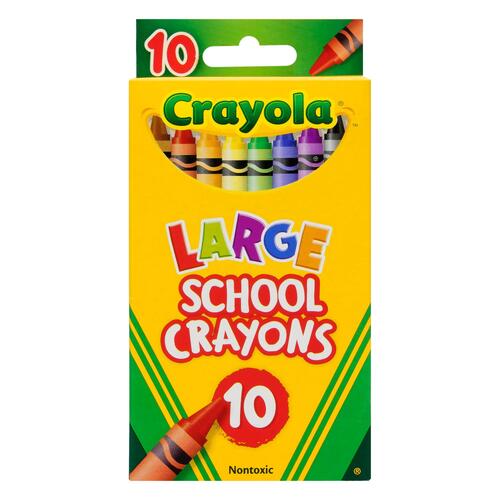 Crayon Crayola Large School Pack of 10 - #52 100A NON TOXIC  