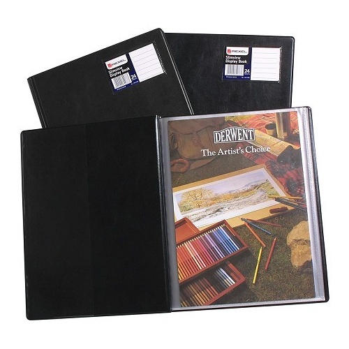 Display Book PVC A4 Marbig 24 Fixed page Black R10015BK - each 