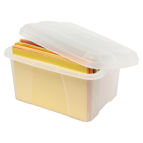 Storage Box Crystalfile 20 Litre box 6 Marbig 8007312 A4 Plastic  Mini Porta Clear With Lid 