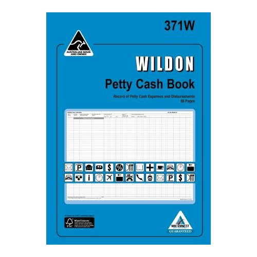 Petty Cash Book Wildon A4 56 Page GST Ready 371W - each 
