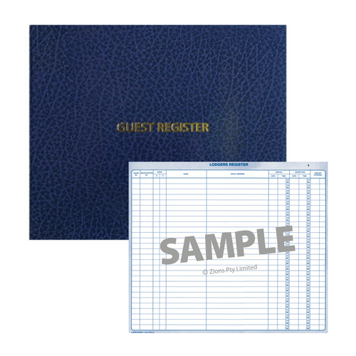 Guest Register Book Zions Lodgers GREG 280x330
