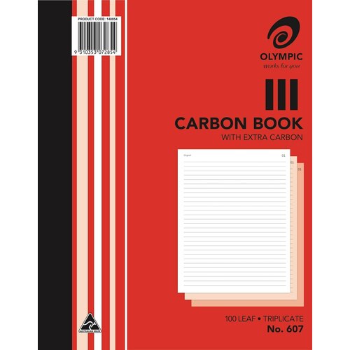Plain Ruled Carbon Books 10x8 Triplicate Olympic 607 07285 140854 #142786